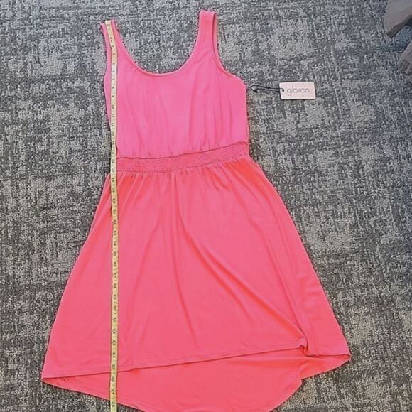 Gibson X Mother Chic Smocked Waist Casual Sleeveless Coral Dress -  Small - Picture 11 of 13